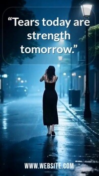 Schwarz Inspirational Quote Digitalt display Template