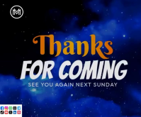 Blu Thank You Message Mellemstort rektangel Template