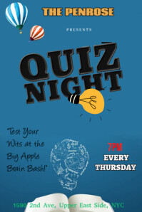 Blue Typographic This Is A Blue-themed Flyer For A Quiz Night Event Pinterest Graphic template