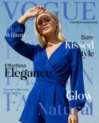 Blue Typographic Vogue-inspired Fashion Magazine Poste Instagram Portrait template