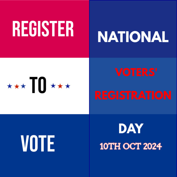 Blue Typographic Voter Registration Flyer Template Instagram Post