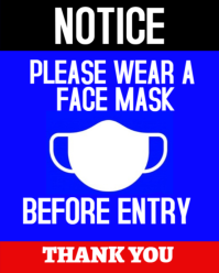 Blue Typographic Wear A Nose Mask  Instagram Portrait template