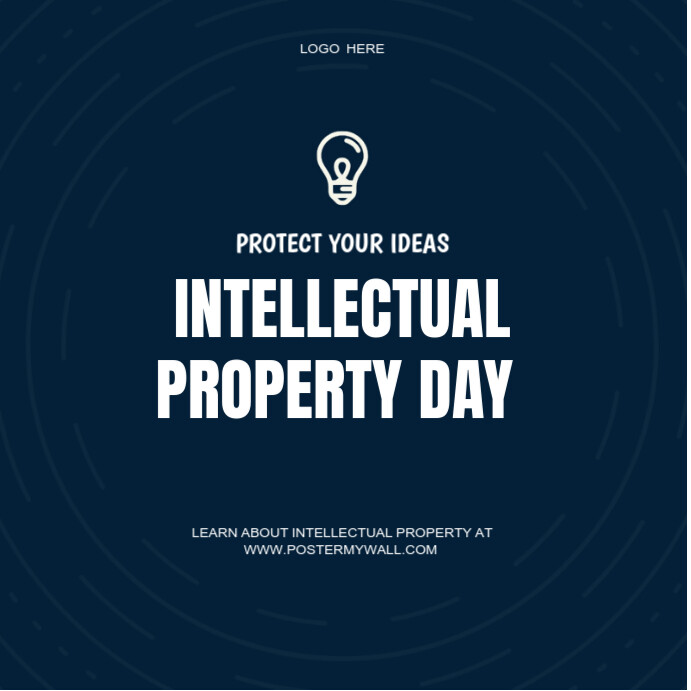 Blue Typographic World Intellectual Property Day  Instagram Post template