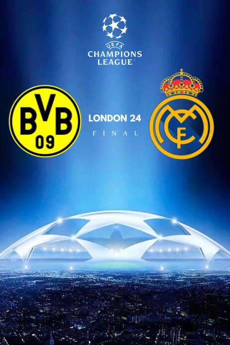 Copy of Blue Typography Borussia Dortmond Vs Real Mad | PosterMyWall
