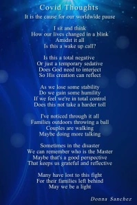 Blue Typography Covid Thoughts Poem Poster template