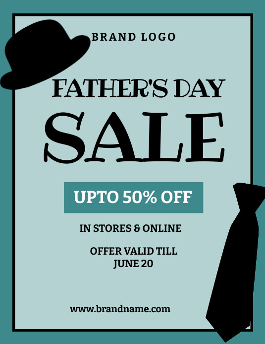 Blue Typography Father's Day Sale Flyer (us L Template PosterMyWall