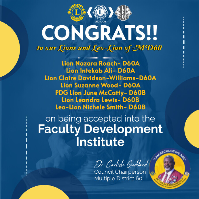 Blue Typography Lions Clubs Congratulations I Template | PosterMyWall