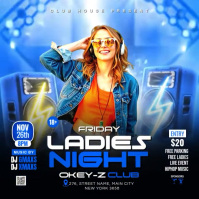 Blue Urban Night Club Party Instagram Post Video template