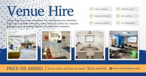 白色 Venue Hire Facebook Shared Image Template