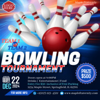 Пурпурный Bowling Tournament Instagram Post Template