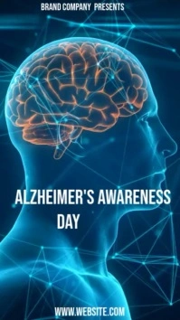 Blue Vintage Alzheimer's Awareness Month  Dig Ecrã digital (9:16) template
