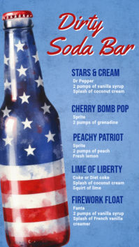 Blue Vintage Dirty Soda Bar Menu Instagram Story template