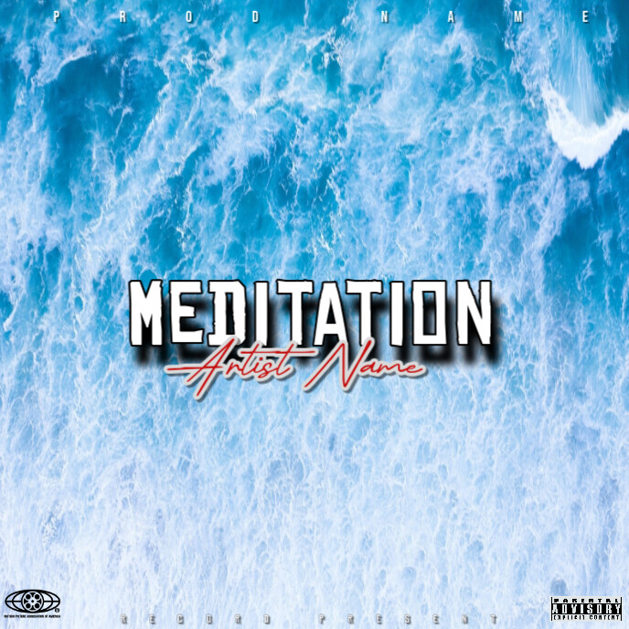Blue Vintage Meditation Music Cover Mixtape Cover  Album Cover Capa de álbum template