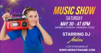 Blue Vintage Music Show Facebook Shared Image template