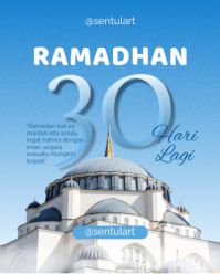Blue Vintage Ramadhan Instagram Portrait template