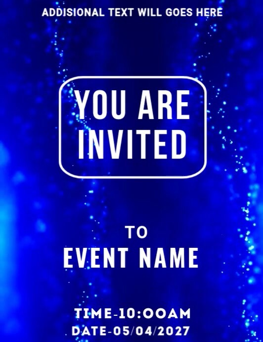 Blue Vintage You Are Invited  Flyer (us Letter) Pamflet (VSA Brief) template