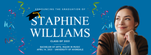 Blå Graduation Announcement Facebook Cover Photo Template