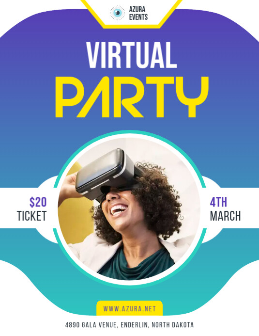 Copy of Blue Virtual Party Invite | PosterMyWall
