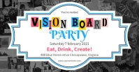 Blue Vision board party invite ภาพที่แชร์บน Facebook template