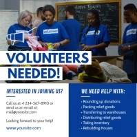 Blue Volunteering Drive Square Video template