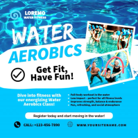 Blue Water Aerobic Class Instagram Post template