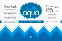 Blue Water Bottle Label template