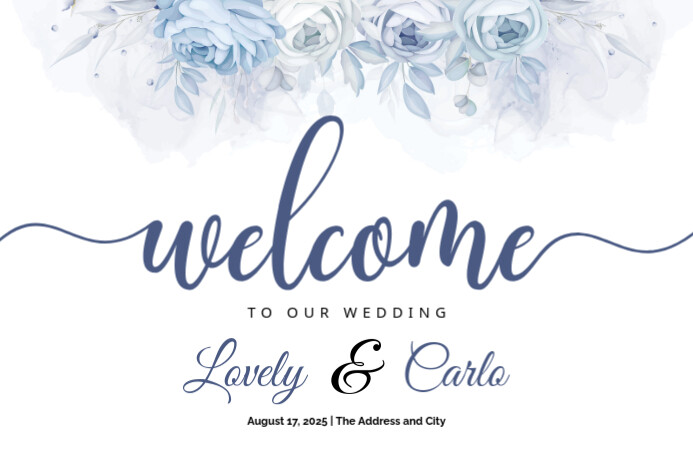 Welcome Lettering Blue Blue Welcome Sign 26 'Welcome To Our Wedding' Signs To Shop Right Now