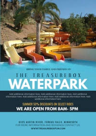 Blue Waterpark Summer A3 template