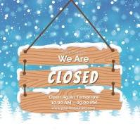 Blue We Are Closed Inst Instagram Post template