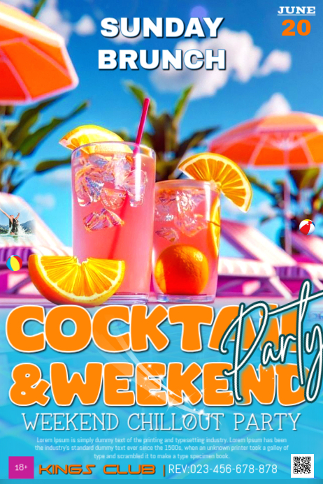 Blue Weekend Chillout Party Poster Template | PosterMyWall