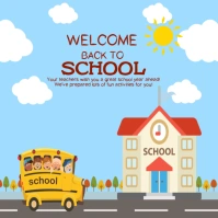 Blue  Welcome Back To School Template Instagram Post