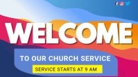 Blue Welcome To Church Presentation (16:9) template
