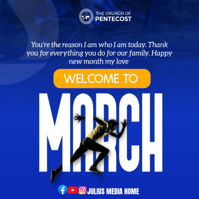 Plantilla de Blue Welcome to March Instagram Post | PosterMyWall
