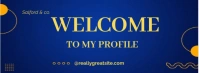 Blue  Welcome To My Profile  Facebook Cover Photo template