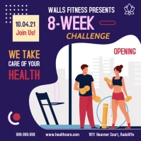 Blue Wellness Challenge Instagram Post Templa Instagram-Beitrag template