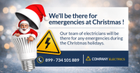Blue white and red Modern Professional Joyful Holiday Electrical Safety & Repair Service Ads Facebook Shared Image template