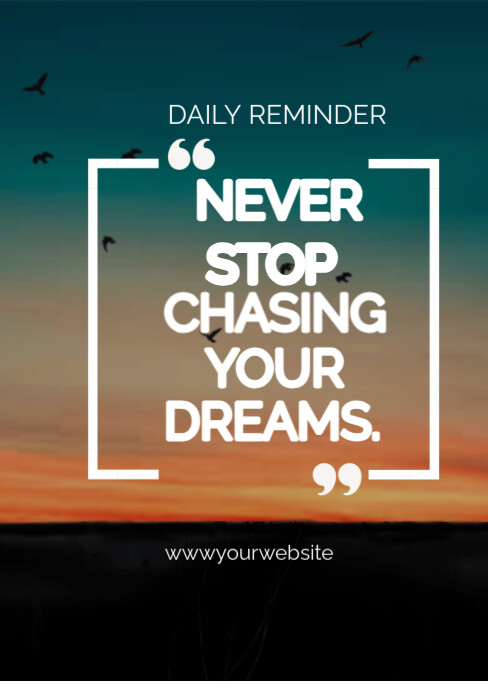 Blue White Bold Simple inspirational Quote Template | PosterMyWall