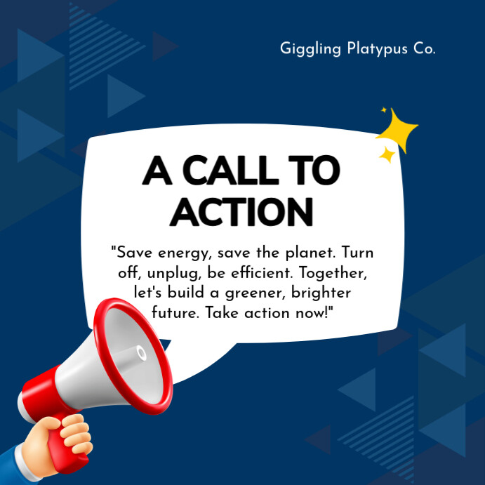 Blue white Modern & Minimal Call To Action Pos Instagram template