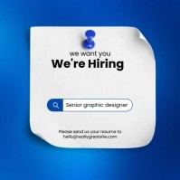 Blue White Modern Gradient We Are Hiring Instagram Post Instagram-opslag template