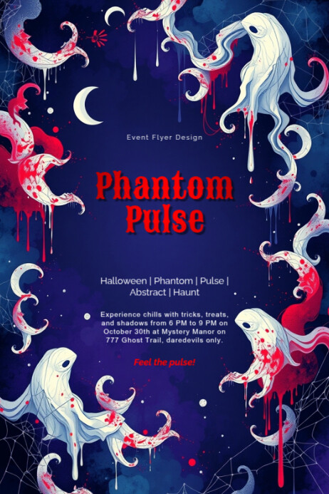 Blue White Phantom Pulse Poster Design Template | PosterMyWall