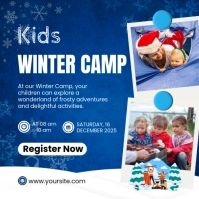 Blue Winter Camp Instagram Post template