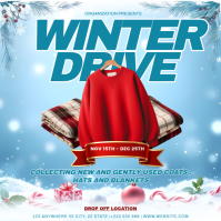Blue Winter Coat Drive Instagram Post template