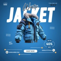 Blue Winter Jacket Design Instagram Post template