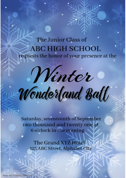 Blue Winter Party Poster A4 Template | PosterMyWall