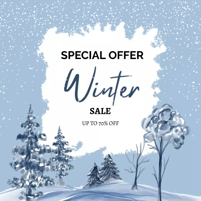 Winter Promo Blue Winter Sale Promo Instagram Template | PosterMyWall