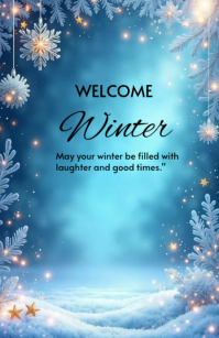 Blue Winter Welcome Tabloid 小报 template