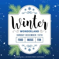 Blue Winter Wonderland Event Square Video template