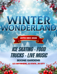 Blue Winter Wonderland Festival Flyer (us Letter) template