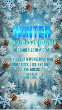 Blue Winter Wonderland Festival Instagram Story template