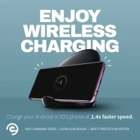 Blue Wireless Charger Ad Instagram Image template